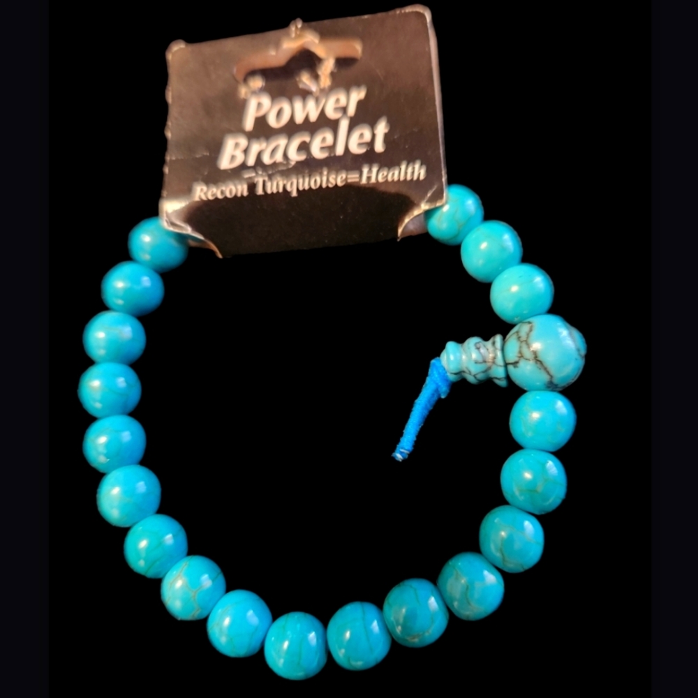 TURQUOISE HOWLITE ENERGY BRACELET unisex.Brand new